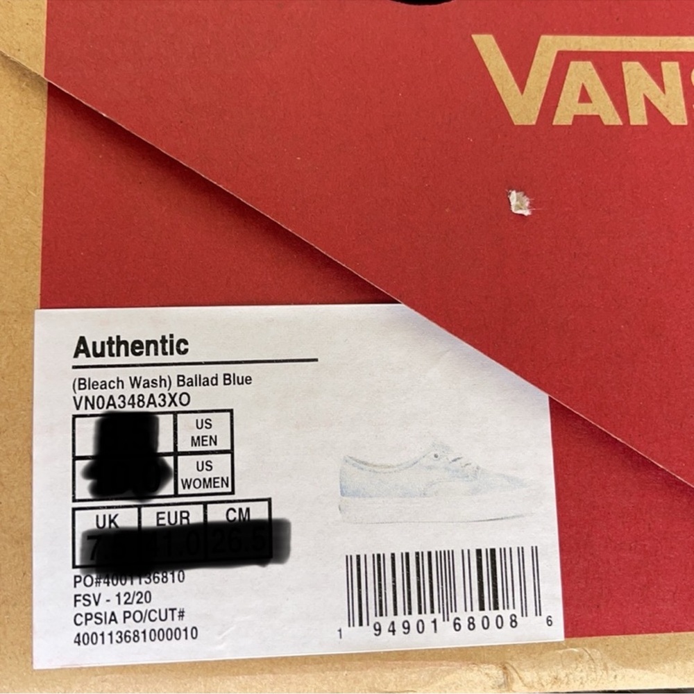 Vans Authentic Bleach Wash Ballad Blue MENS - Picture 16 of 16